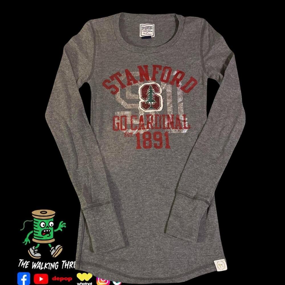 Grey Victorias Secret Pink Lounge Sleep Shirt Size Small Stanford Cardinals